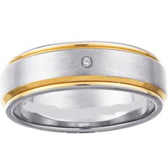 (Wholesale)Tungsten Carbide Ring With Cubic Zirconia - TG3022