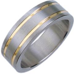 (Wholesale)Tungsten Carbide Double Groove Ring - TG3030