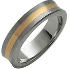 (Wholesale)Tungsten Carbide Center Line Concave Ring - TG3034