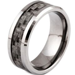 (Wholesale)Tungsten Carbide Ring With Carbon Fiber-TG3086A