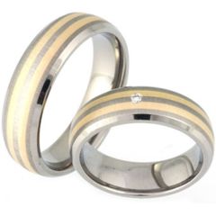 (Wholesale)Tungsten Carbide Double Line Ring - TG3105