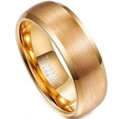 (Wholesale)Tungsten Carbide Dome Beveled Edges Ring - TG3108