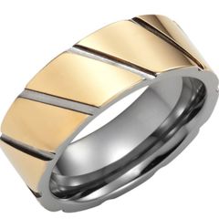 (Wholesale)Tungsten Carbide Diagonal Groove Ring - TG3155