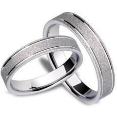(Wholesale)Tungsten Carbide SandBlasted Ring - TG3163A