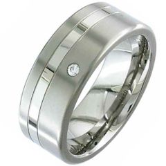 (Wholesale)Tungsten Carbide Ring With Cubic Zirconia - TG3199