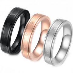 (Wholesale)Tungsten Carbide Ring With Roman Numerals-3202