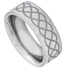 (Wholesale)Tungsten Carbide Pipe Cut Celtic Ring - TG3213AA