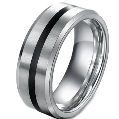 (Wholesale)Tungsten Carbide Center Line Ring - TG3218AA