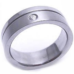 (Wholesale)Tungsten Carbide Ring With Cubic Zirconia - TG3219