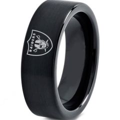 (Wholesale)Black Tungsten Carbide Raider Pipe Cut Ring - TG3232