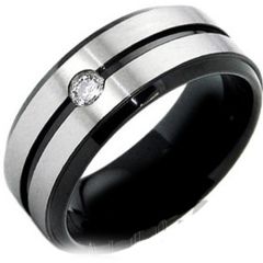 (Wholesale)Tungsten Carbide Ring With Cubic Zirconia - TG3273