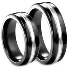 (Wholesale)Tungsten Carbide Center Groove Ring - TG3275