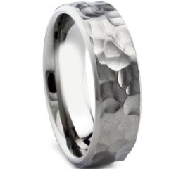 (Wholesale)Tungsten Carbide Hammered Ring - TG3295AA