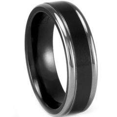 (Wholesale)Tungsten Carbide Double Groove Ring - TG3297