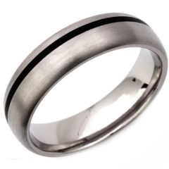 (Wholesale)Tungsten Carbide Dome Offset Line Ring - TG3310