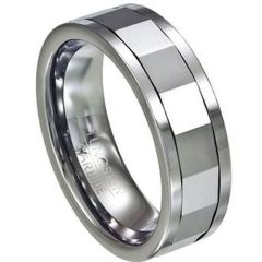 (Wholesale)Tungsten Carbide Faceted Ring - TG3313A