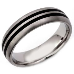 (Wholesale)Tungsten Carbide Dome Double Line Ring - TG3315
