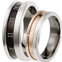 (Wholesale)Tungsten Carbide Ring With Roman Numerals - TG3323