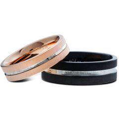 (Wholesale)Tungsten Carbide Center Groove Ring - TG3327