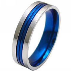 (Wholesale)Tungsten Carbide Double Groove Ring - TG3347
