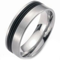 (Wholesale)Tungsten Carbide Double Groove Ring - TG3356