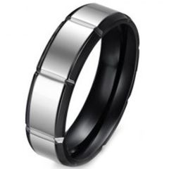 (Wholesale)Tungsten Carbide Horizontal Groove Ring - TG3374
