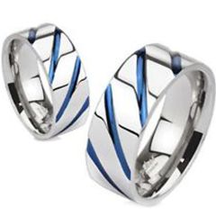(Wholesale)Tungsten Carbide Diagonal Groove Ring - TG3381
