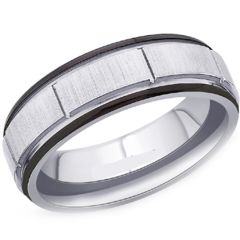 (Wholesale)Tungsten Carbide Vertical Groove Ring - TG3389
