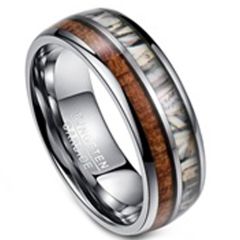 (Wholesale)Tungsten Carbide Deer Antler Camo Ring-3395