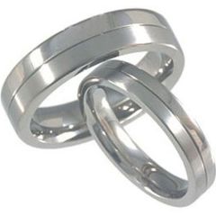 (Wholesale)Tungsten Carbide Center Groove Ring - TG3437