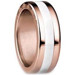 (Wholesale)Tungsten Carbide Ring With White Ceramic - TG343A