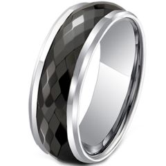 (Wholesale)Tungsten Carbide Faceted Ring - TG3440A