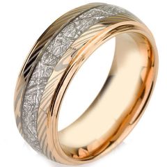 (Wholesale)Tungsten Carbide Damascus Imitate Meteorite Ring-3441