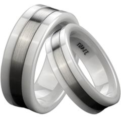(Wholesale)Tungsten Carbide Ring With White Ceramic - TG346A