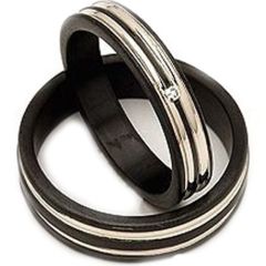 (Wholesale)Tungsten Carbide Double Groove Ring - TG3482