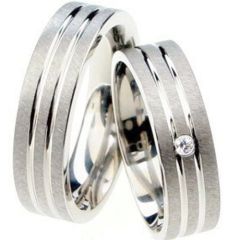 (Wholesale)Tungsten Carbide Double Groove Ring - TG3509