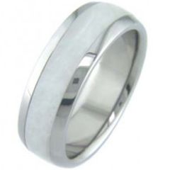 (Wholesale)Tungsten Carbide Ring With White Ceramic - TG3548
