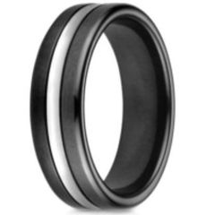 (Wholesale)Tungsten Carbide Ring With White Ceramic - TG3555