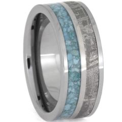 (Wholesale)Tungsten Carbide Carbon Fiber Imitate Meteorite Ring-