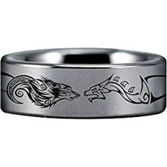 (Wholesale)Tungsten Carbide Pipe Cut Dragon Ring - TG355AA