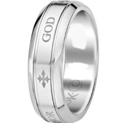 (Wholesale)Tungsten Carbide Beveled Edges Cross Ring - TG3561