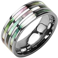 (Wholesale)Tungsten Carbide Abalone Shell Ring - TG3599