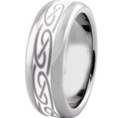 (Wholesale)Tungsten Carbide Ring With White Ceramic - TG3610