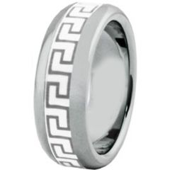 (Wholesale)Tungsten Carbide Ring With White Ceramic - TG3611