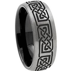 (Wholesale)Tungsten Carbide Dome Celtic Ring - 3648