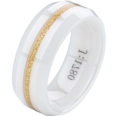 (Wholesale)White Ceramic Ring - TG3706