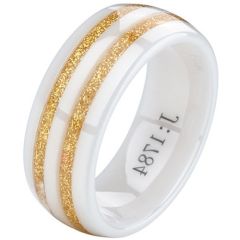 (Wholesale)White Ceramic Ring - TG3715