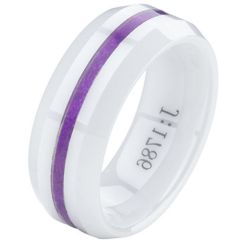(Wholesale)White Ceramic Ring - TG3716