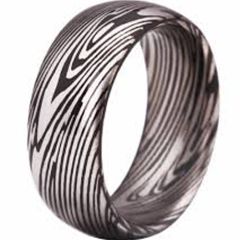 (Wholesale)Tungsten Carbide Dome Damascus Ring - TG3807