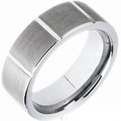 (Wholesale)Tungsten Carbide Horizontal Groove Ring - TG3817